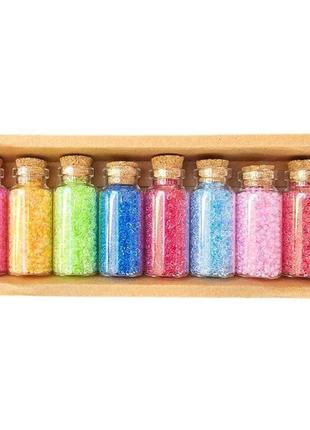 Набір різнокольорового бісеру для створення прикрас "розкіш квітів" у скляних баночках || творчість