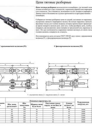 Ланцюг тягова розбірна р2-80-106, р1-100-220, р2-100-2202 фото