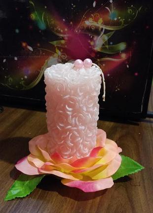 Свічка рожева, велика для романтичного настрою