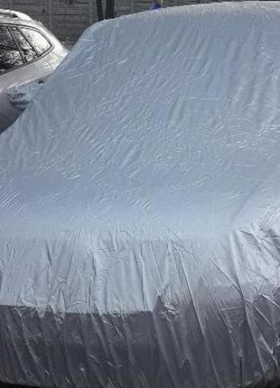 Тент, чохол для автомобіля седан vitol cc11106 xl сірий 534х178х120 см із вухами та замком на водні двері.