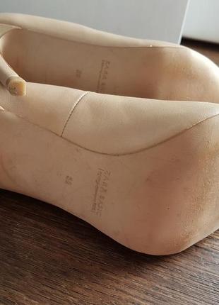 Zara basic 35 36 22 см туфли бежевые нюд4 фото