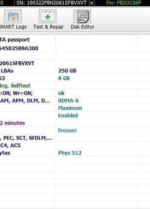 Накопичувач hdd 2.5" sata-ii 250 gb hitachi hts545025b9a300