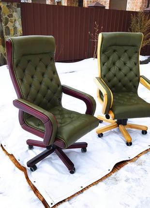 Нове шкіряне директорське крісло garne kriselechko, ручна робота,2 фото