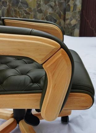 Нове шкіряне директорське крісло garne kriselechko, ручна робота,4 фото
