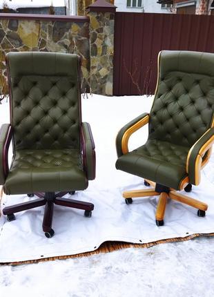 Нове шкіряне директорське крісло garne kriselechko, ручна робота,10 фото
