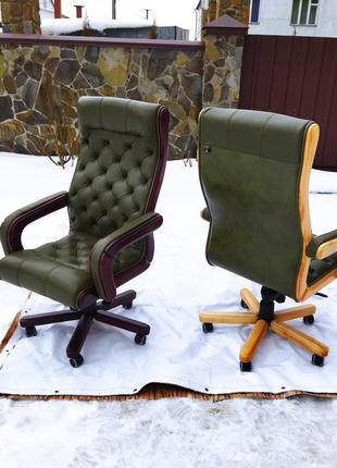 Нове шкіряне директорське крісло garne kriselechko, ручна робота,11 фото