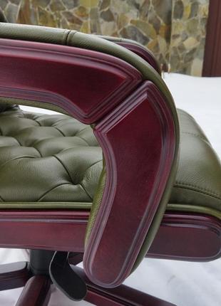 Нове шкіряне директорське крісло garne kriselechko, ручна робота,12 фото