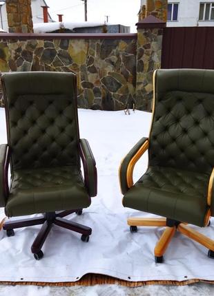 Нове шкіряне директорське крісло garne kriselechko, ручна робота,14 фото