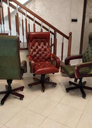 Кресло кожаное для управляющего, новое офисное кабинетное, крісло4 фото