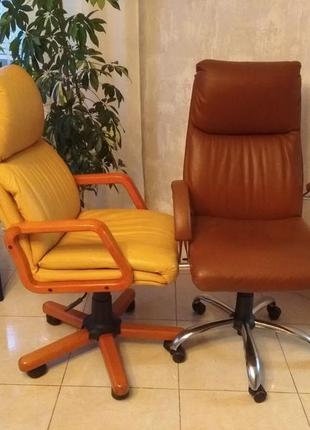 Компютерне шкіряне офісне крісло на коліщатках, обертове крісло4 фото