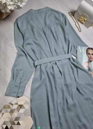 H&m платье   миди с поясом  мятного цвета4 фото