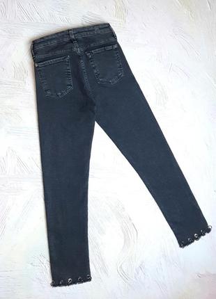 💝2+1=4 фирменные серо-черные зауженные джинсы стрейч с кольцами 7 for all mankind, размер 42 - 445 фото