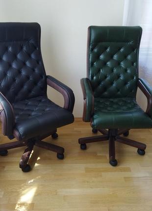 Новое кожаное кресло для руководителя, кабинетное, честер, крісло1 фото