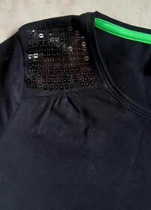 Нарядный черный реглан пайетки yigga германия на 11-12 лет (146-152см)