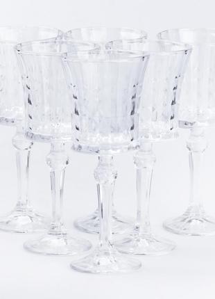 Бокал для вина стеклянный прозрачный набор 6 штук