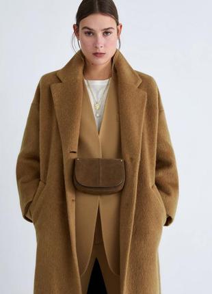 Сумочка поясная из натуральной замши zara