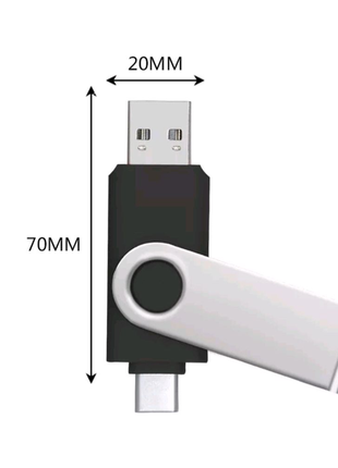 Флешка 2х стороння, usb/type-c, об'єм 64гб3 фото