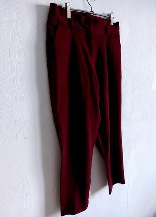 Идеальные брюки цвета марсала с защипами2 фото