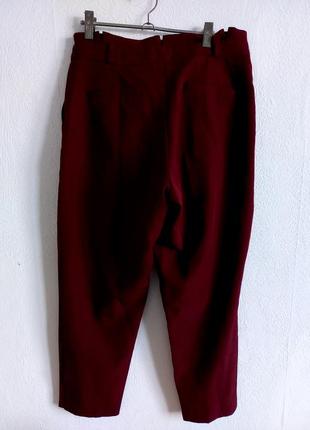 Идеальные брюки цвета марсала с защипами3 фото