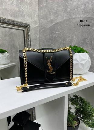 Женская качественная сумка, стильный клатч из эко кожи черный золото2 фото