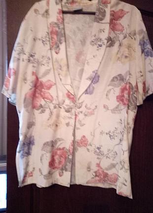 Шикарный летний пиджак модный принт большой размер