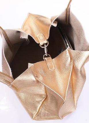 Женская кожаная сумка poolparty soho remix золотая3 фото