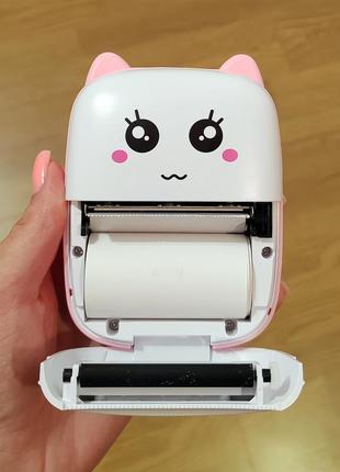 Маленький принтер котик дитячий принтер для наклейок бездротовий міні принтер10 фото