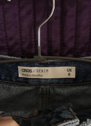 Класична джинсова спідниця пряма міні синя asos на розмір s 5