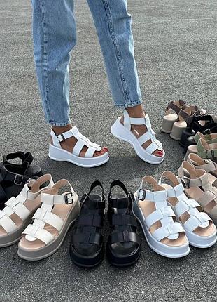 Босоніжки з натуральної шкіри/замші 55700