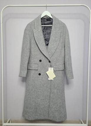 Zara легкое пальто демисезонное шерсть manteco р. xs-s4 фото