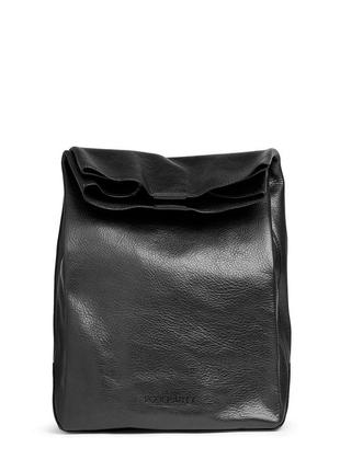 Кожаная сумка-клатч poolparty lunchbox черная1 фото