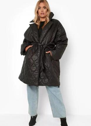 Новое стебаное пальто на запах куртка большого размера  zara h&m boohoo3 фото