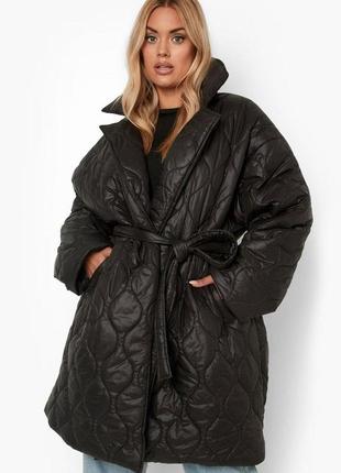 Новое стебаное пальто на запах куртка большого размера  zara h&m boohoo2 фото