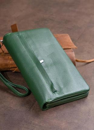 Клатч из кожи женский st leather 19320 зеленый7 фото
