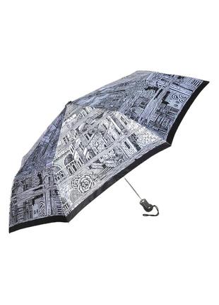 Жіноча складана парасолька автомат 100 см zest чорно-біла (2000002484202)
