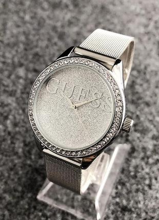 Жіночий наручний годинник із камінчиками люкс якість на металевому ремінці2 фото