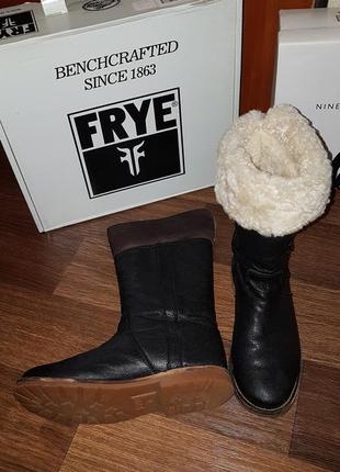 Frye 35 36 сапоги зимние овчина кожаные