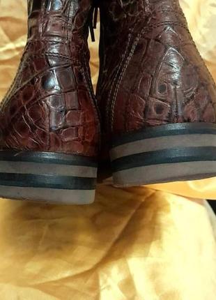 Ботинки сапоги из натуральной кожи крокодила4 фото
