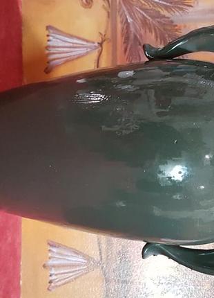 Ваза керамічна з ручками, ручний розпис. красива. висота 23