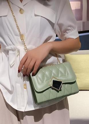 Женская мини сумочка клатч на цепочке, маленькая сумка через плечо9 фото