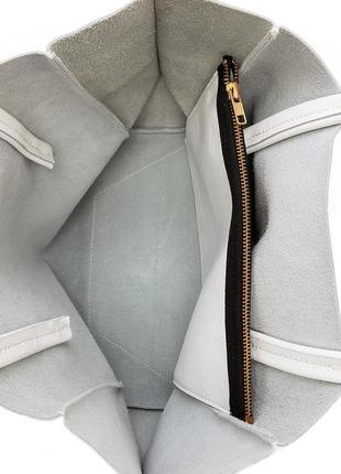 Женская кожаная сумка poolparty soho белая3 фото