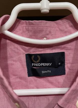 Fred perry, оригинал рубашка с коротким рукавом8 фото