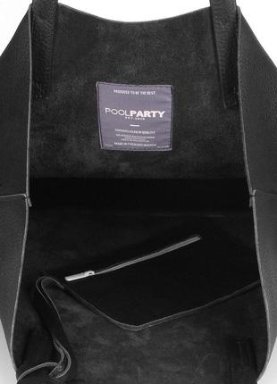 Женская кожаная сумка poolparty mania черная4 фото