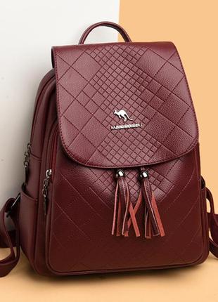 Модний жіночий рюкзак кенгуру, стильний рюкзак для дівчат червоний5 фото