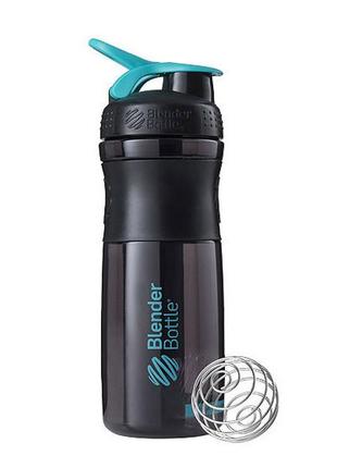 Спортивна пляшка-шейкер (sm 28oz) 820 мл blender bottle чорно-блакитний (2000001561577)