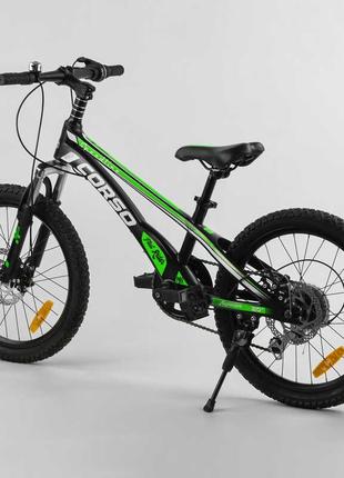 Дитячий спортивний велосипед 20" corso чорно-зелений (2000002557425)4 фото