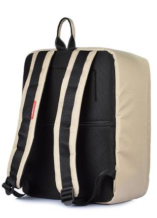 Рюкзак для ручной клади poolparty airport 40x30x20см wizz air / мау бежевый3 фото