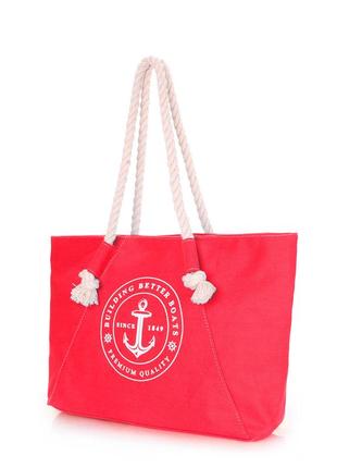 Летняя сумка poolparty breeze с якорем красная2 фото