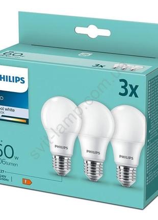 Набір 3x led лампочка philips a60 e27/8w/230v2 фото