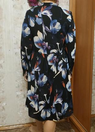 Платье рубашка шифоновое в цветочный принт р.xs/s4 фото